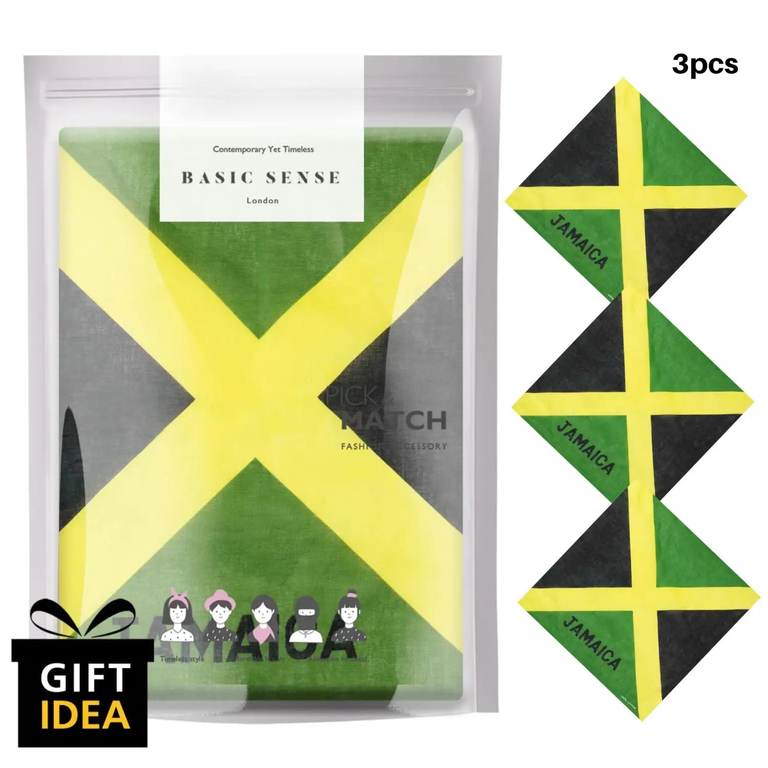 Jamaica flag bandana - 3 pack