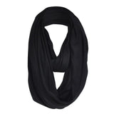 Jersey Cotton Infinity Snood in Black: Lightweight and Stylish