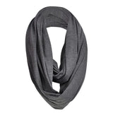 Gray jersey cotton infinity snood displayed on white background