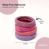 Jersey Marl Sports Hair Elastics - Strong Hold Hairbands with Measurements