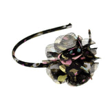 Kids’ Chiffon 3D Flower Leopard Print Headband with black and pink flower headband