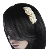 Kids’ Girls Soft Satin 3D Flower Headband with White Flower Headband.