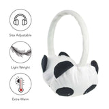 White and black cat animal earmuff, Kids Panda & Cat Animal Earmuff Duo - Adjustable Size, Ear Warmers.