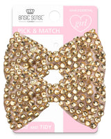 Gold rhinestone glittery bow hair clip - Kids Rhinestone Glittery Bows - 2pcs Crocodile Hair Clips