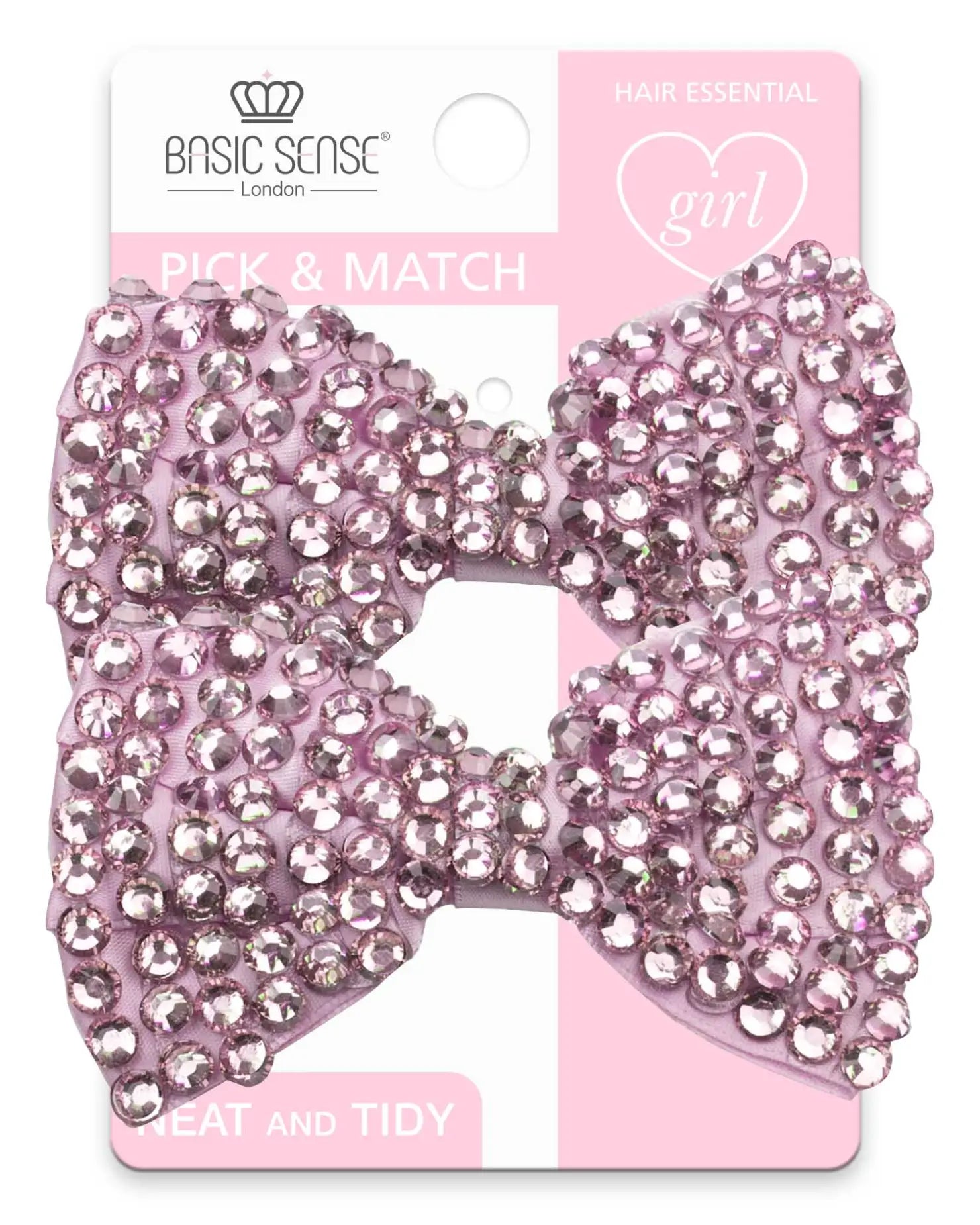 Pink crystal bow hair clip for Kids Rhinestone Glittery Bows - 2pcs Crocodile Hair Clips