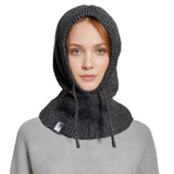 Knitted Hooded Scarf & Snood – Warm Versatile and Comfortable Winter Protection - Urban Black - Warm Scarves