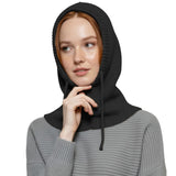 Knitted Hooded Scarf & Snood – Warm Versatile and Comfortable Winter Protection - Black - Warm Scarves
