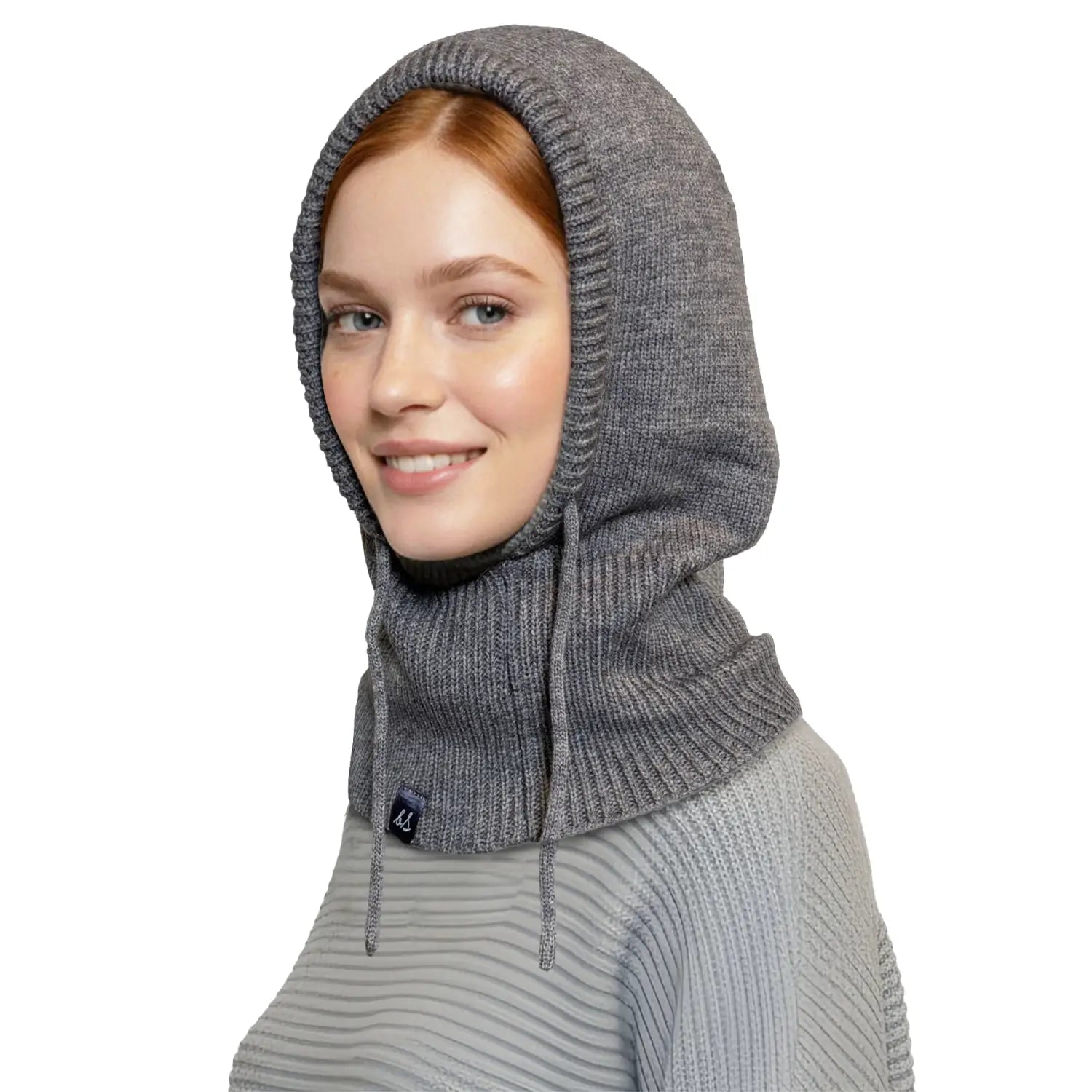 Knitted Hooded Scarf & Snood – Warm Versatile and Comfortable Winter Protection - Grey - Warm Scarves