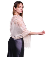 Elegant lace floral shawl for evening party outfit