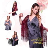 Elegant floral lace shawl with fringes for weddings and parties