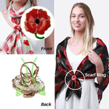 Woman wearing large square poppy scarf and flower, part of Remembrance Day set.