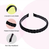 Black leather braided headbands with braid design.