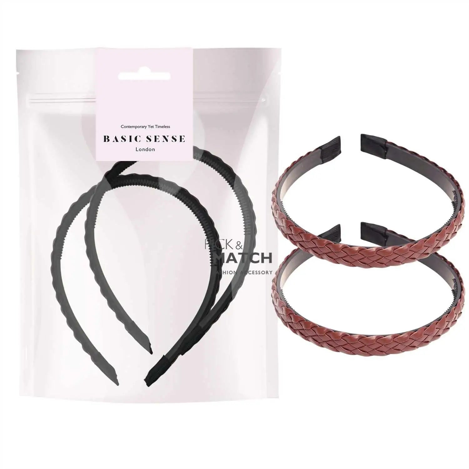 dark brown leather braided headband hair accessories for women  to match brown hair
