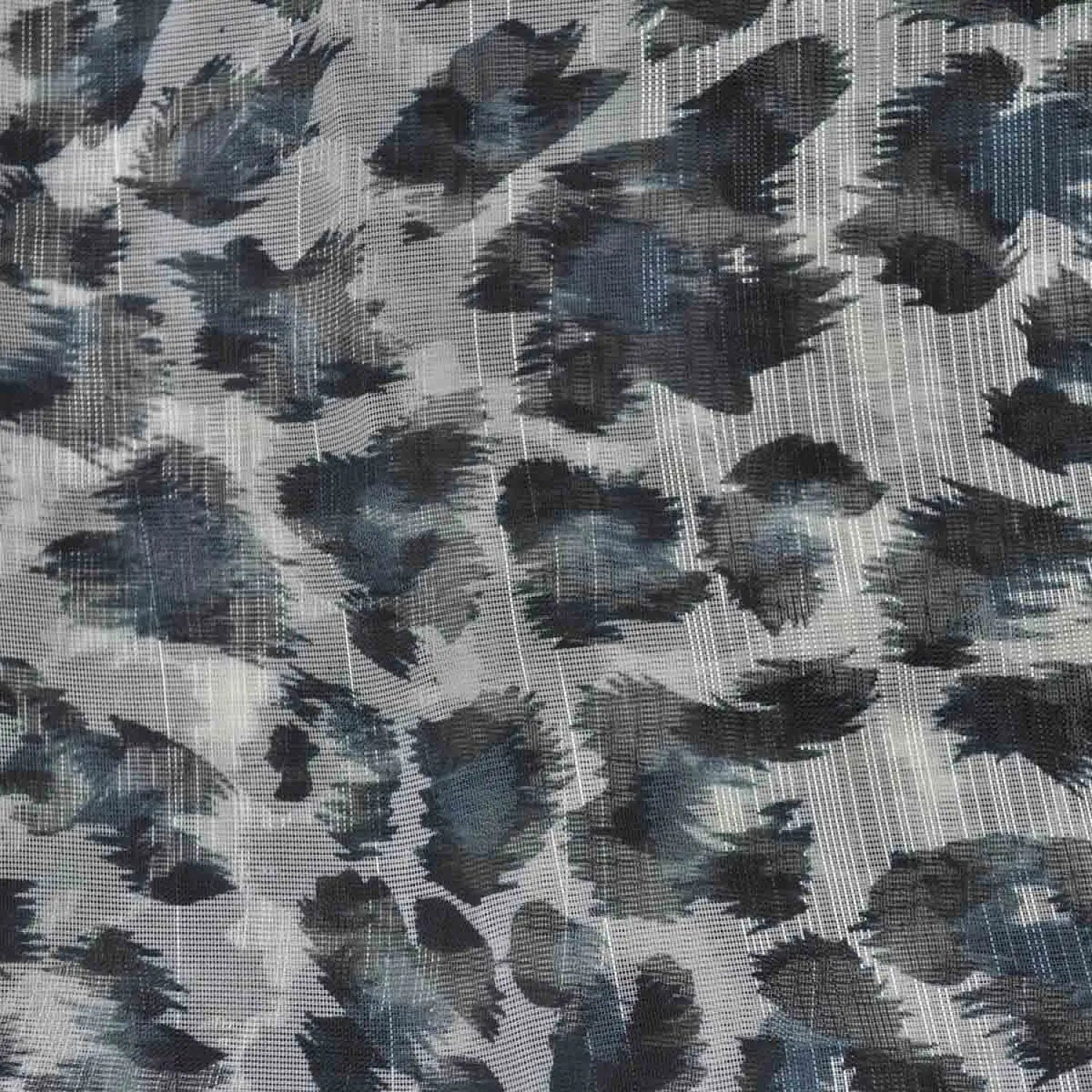 Leopard print chiffon square scarf with grey and black camouflage design