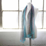 Leopard Print Tie-Dye Silk Blend Chiffon Scarf on mannequin with scarf
