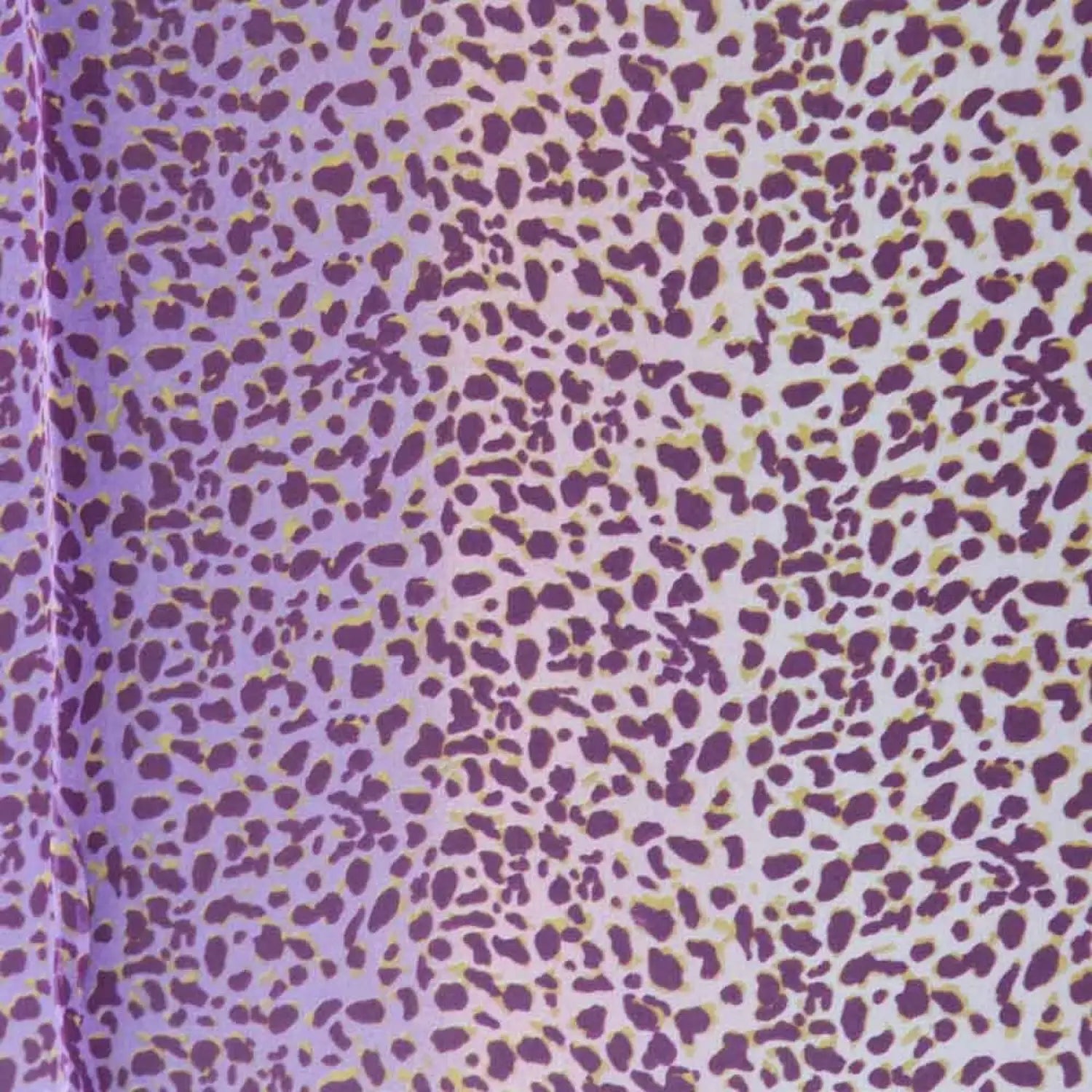 Purple and yellow leopard print fabric on Leopard Print Tie-Dye Silk Blend Chiffon Scarf