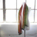 Leopard Print Tie-Dye Silk Blend Chiffon Scarf on mannequin by window