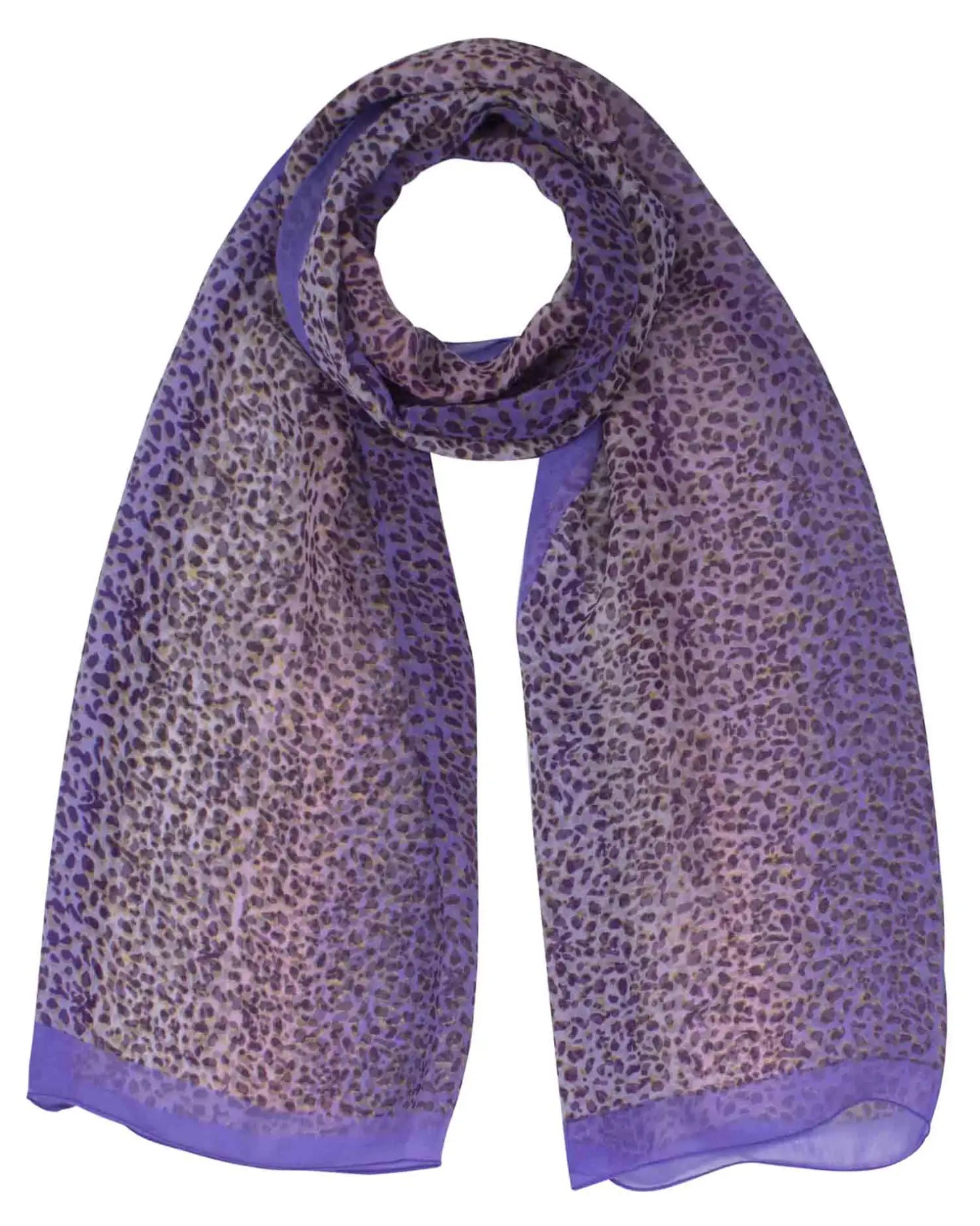 Leopard print tie dye silk blend chiffon scarf