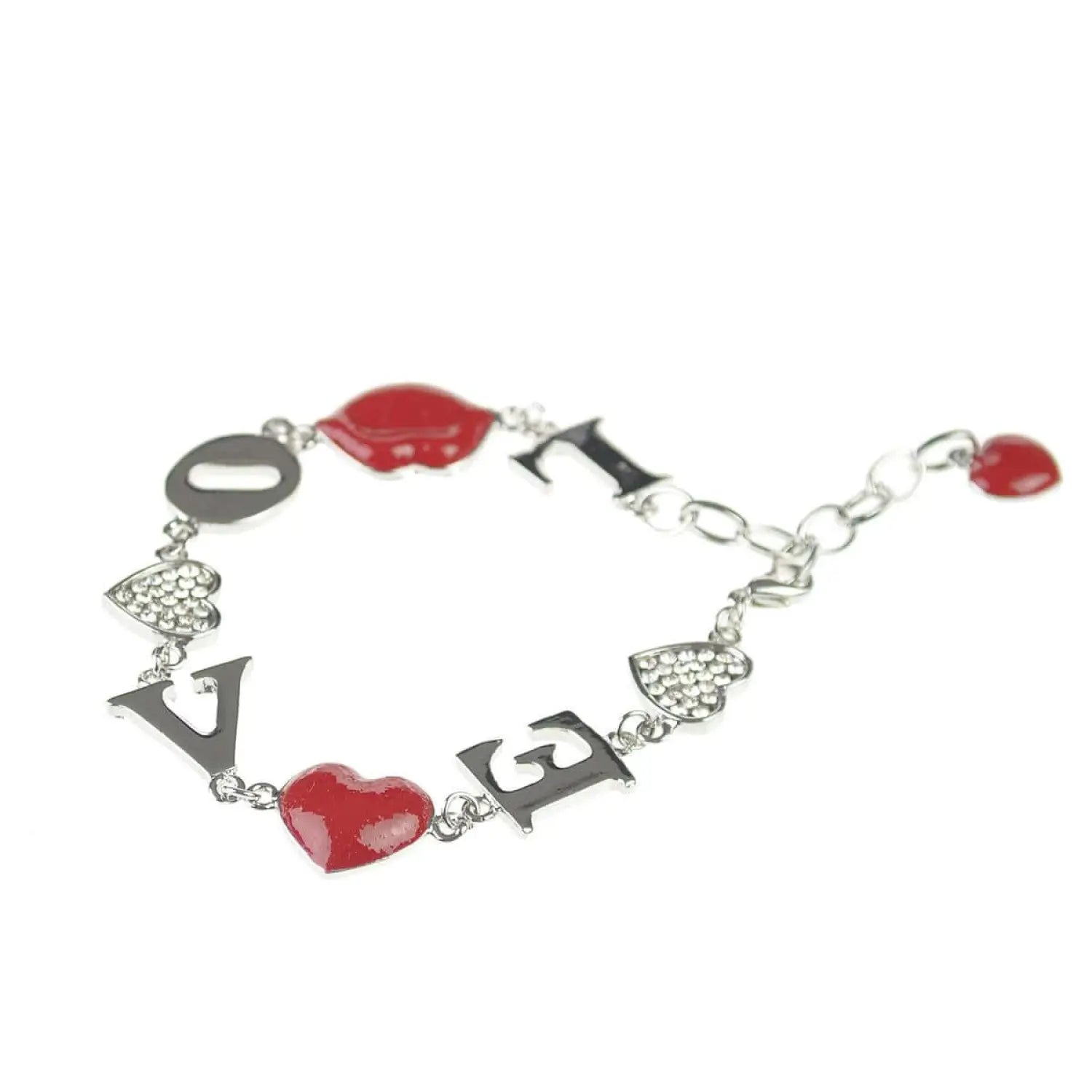 Love Charm Rhinestone Metal Bracelet - Ideal Gift