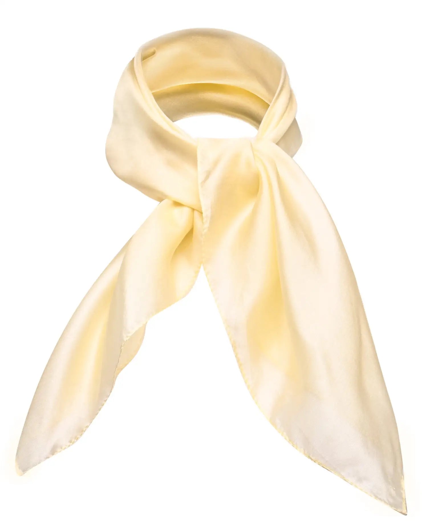 Luxurious 100% Mulberry Silk Small Square Scarf, white scarf on white background