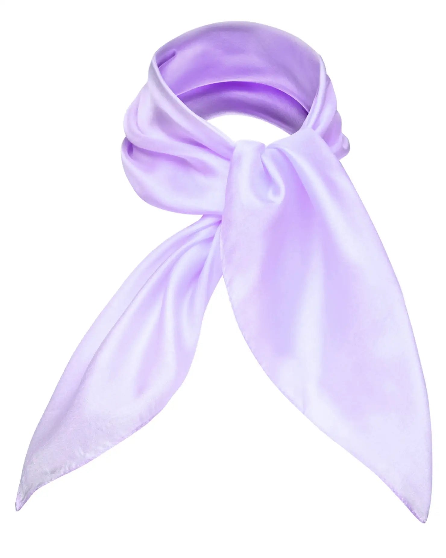 Luxurious Mulberry Silk Small Square Scarf in White with Purple Satin