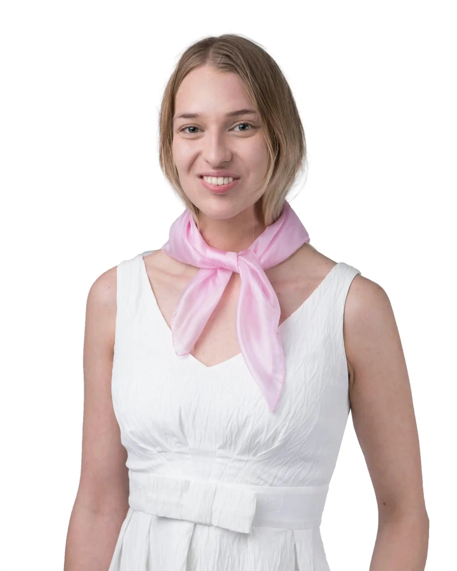 Mulberry silk small square scarf in pink for women