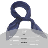 Blue mulberry silk small square scarf on white background