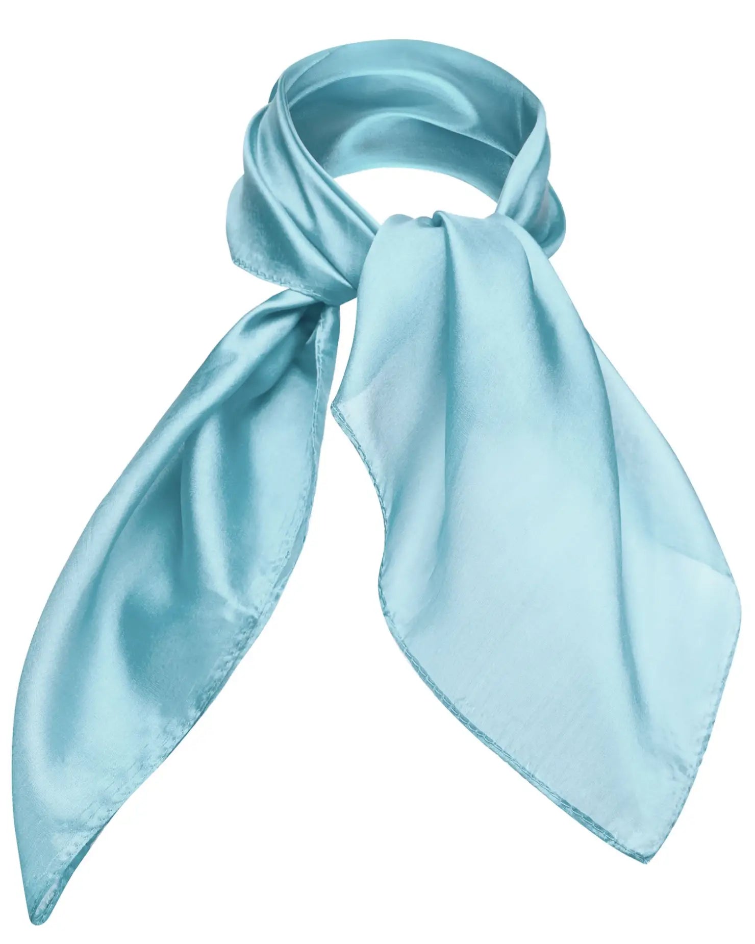 Luxurious Light Blue Mulberry Silk Small Square Scarf