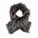 Luxurious Faux Fur Autumn Winter Snood Scarf with Feathers