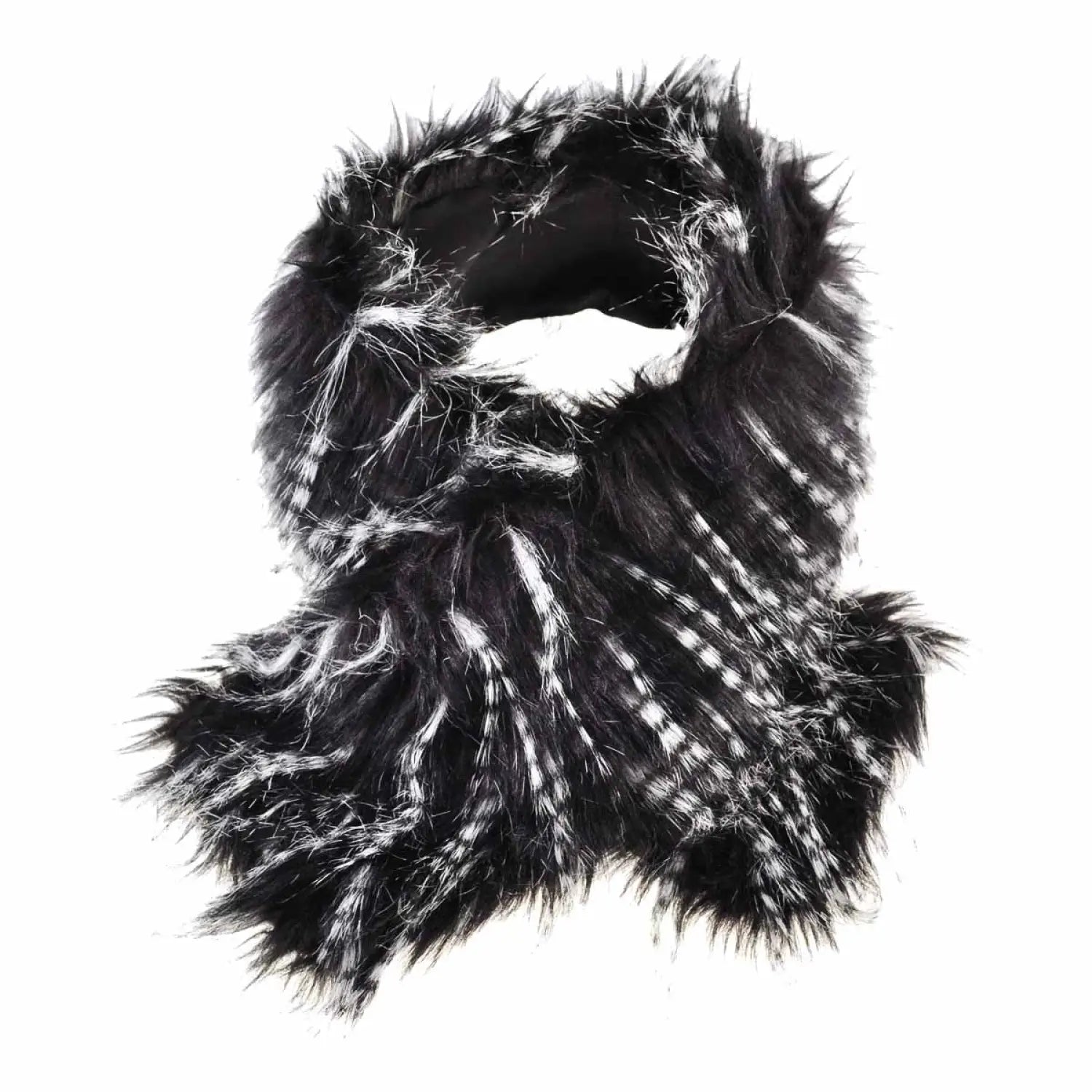 Luxurious Faux Fur Autumn Winter Snood with Feathers
