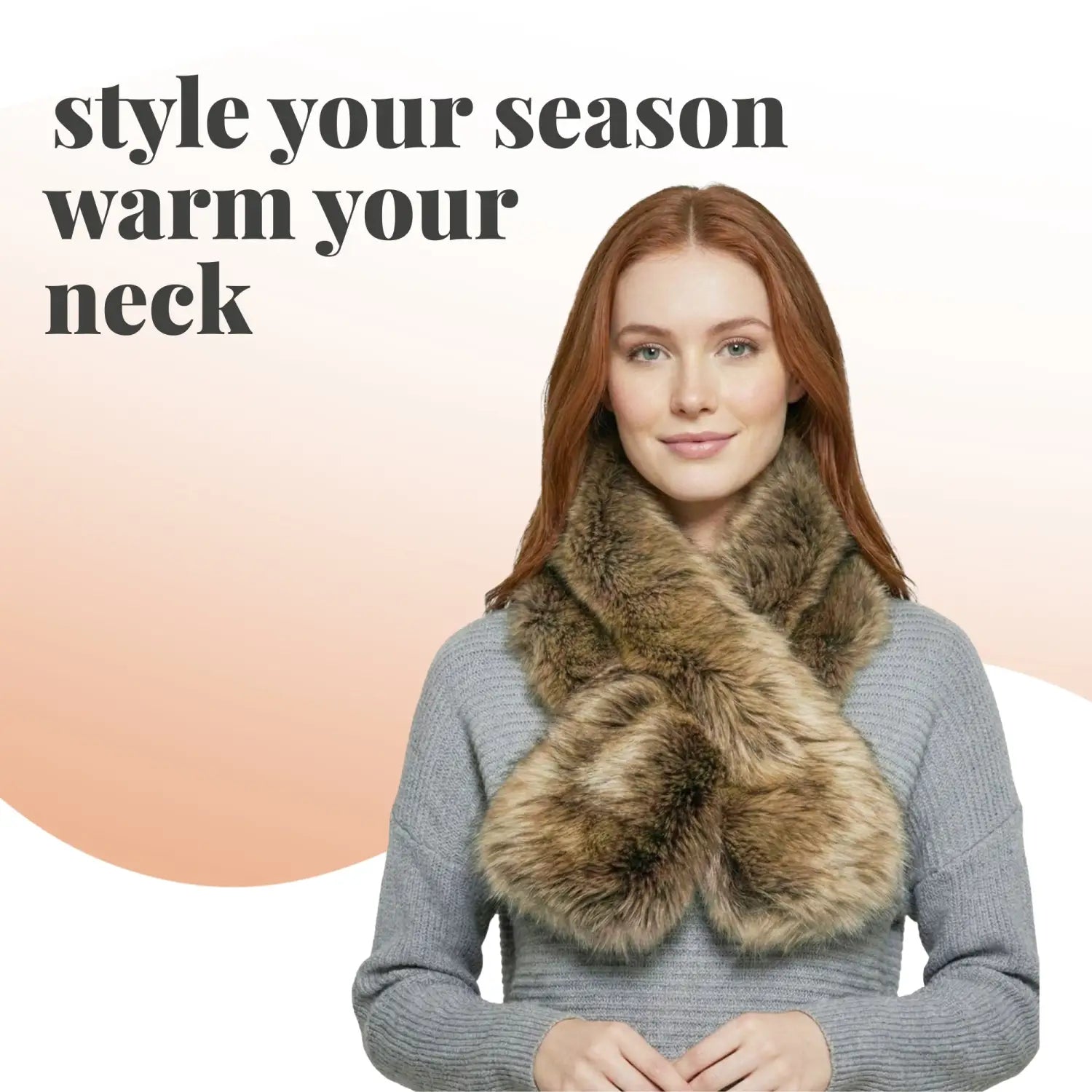 Luxurious Faux Fur Collar Scarf with Inner Fleece Lining - Soft Warm Wrap for Winter - Warm Scarves