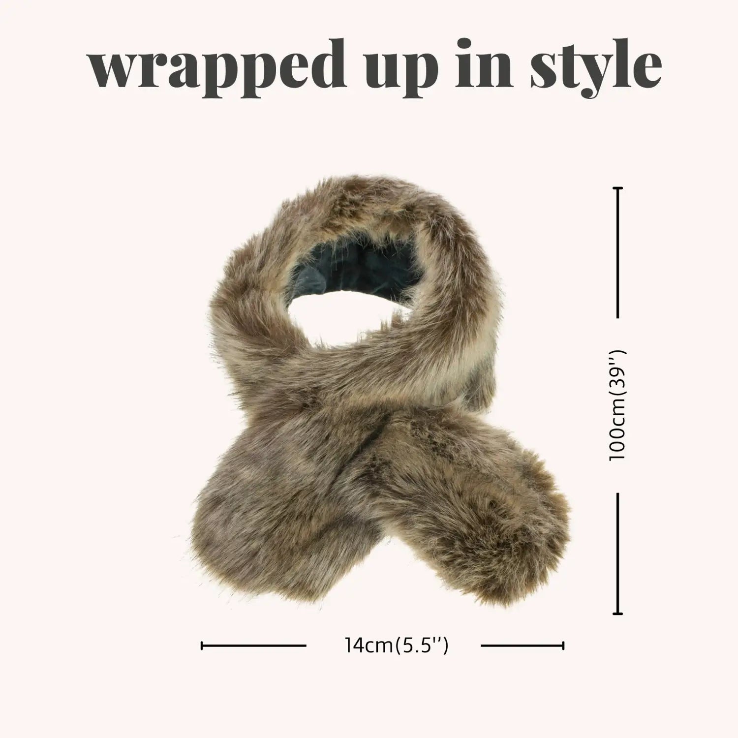 Luxurious Faux Fur Collar Scarf with Inner Fleece Lining - Soft Warm Wrap for Winter - Warm Scarves
