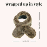 Luxurious Faux Fur Collar Scarf with Inner Fleece Lining - Soft Warm Wrap for Winter - Warm Scarves
