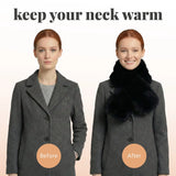 Luxurious Faux Fur Collar Scarf with Inner Fleece Lining - Soft Warm Wrap for Winter - Warm Scarves