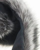 Luxurious faux fur collar scarf close-up