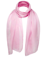Classic Plain Chiffon Scarf in Pink on White Background