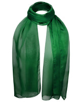 Luxurious Lightweight Chiffon Scarf: Classic Plain Green Design