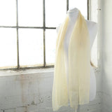 Luxurious Lightweight Chiffon Scarf: Classic Plain Design - White mannequin with yellow scarf