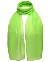 Classic plain chiffon scarf in lime green color
