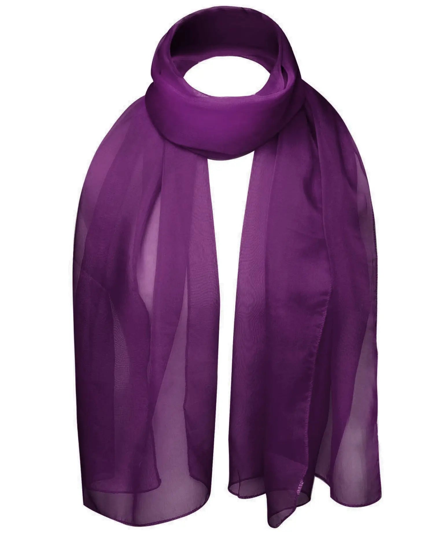 Luxurious Lightweight Chiffon Scarf in Classic Plain Purple Design