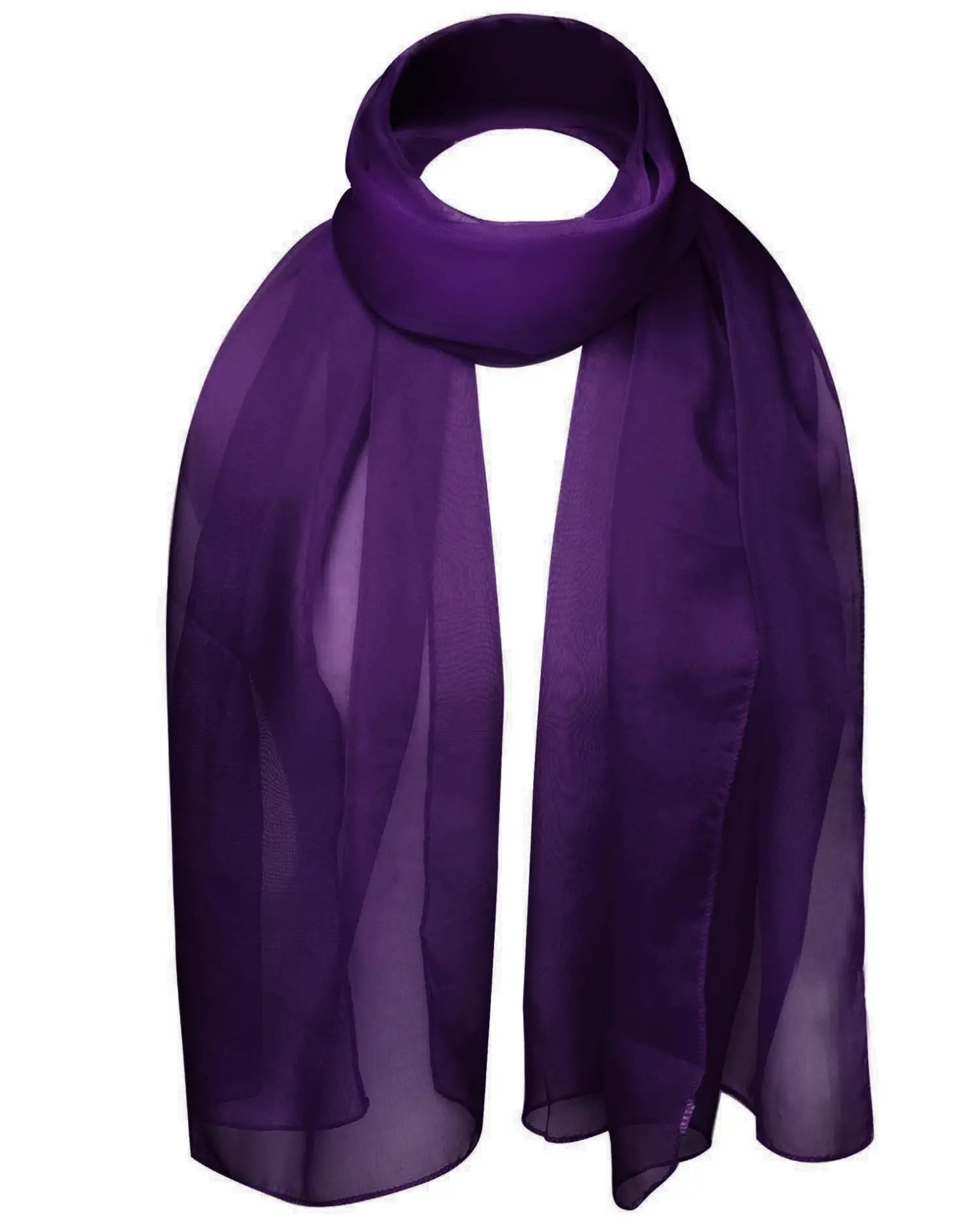 Luxurious Lightweight Chiffon Scarf: Classic Plain Design in Purple