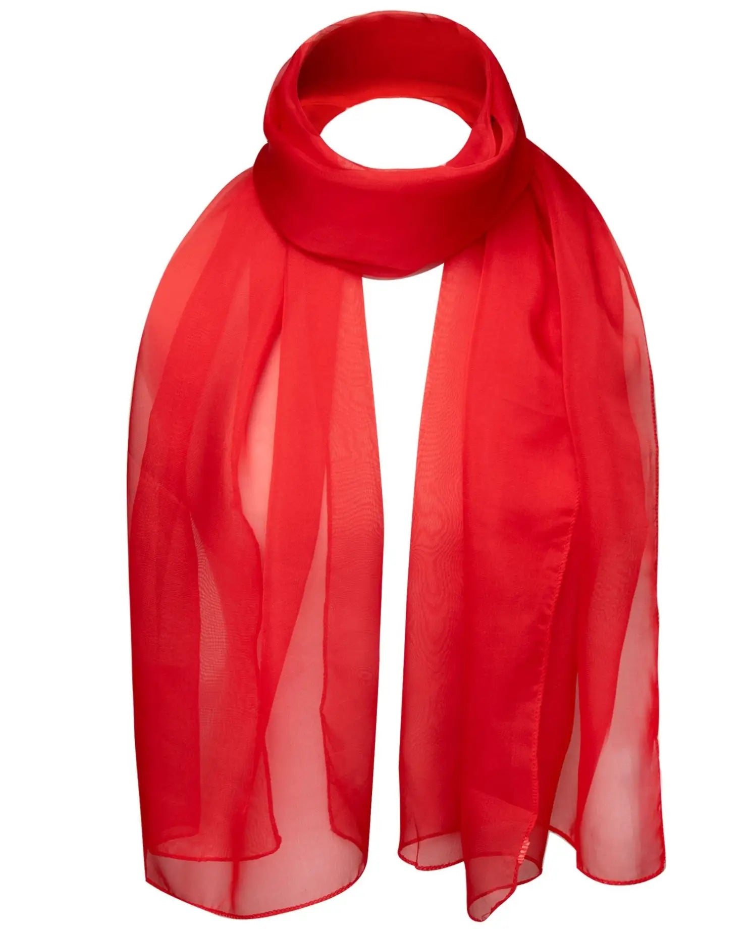 Classic Plain Chiffon Scarf in Red Color