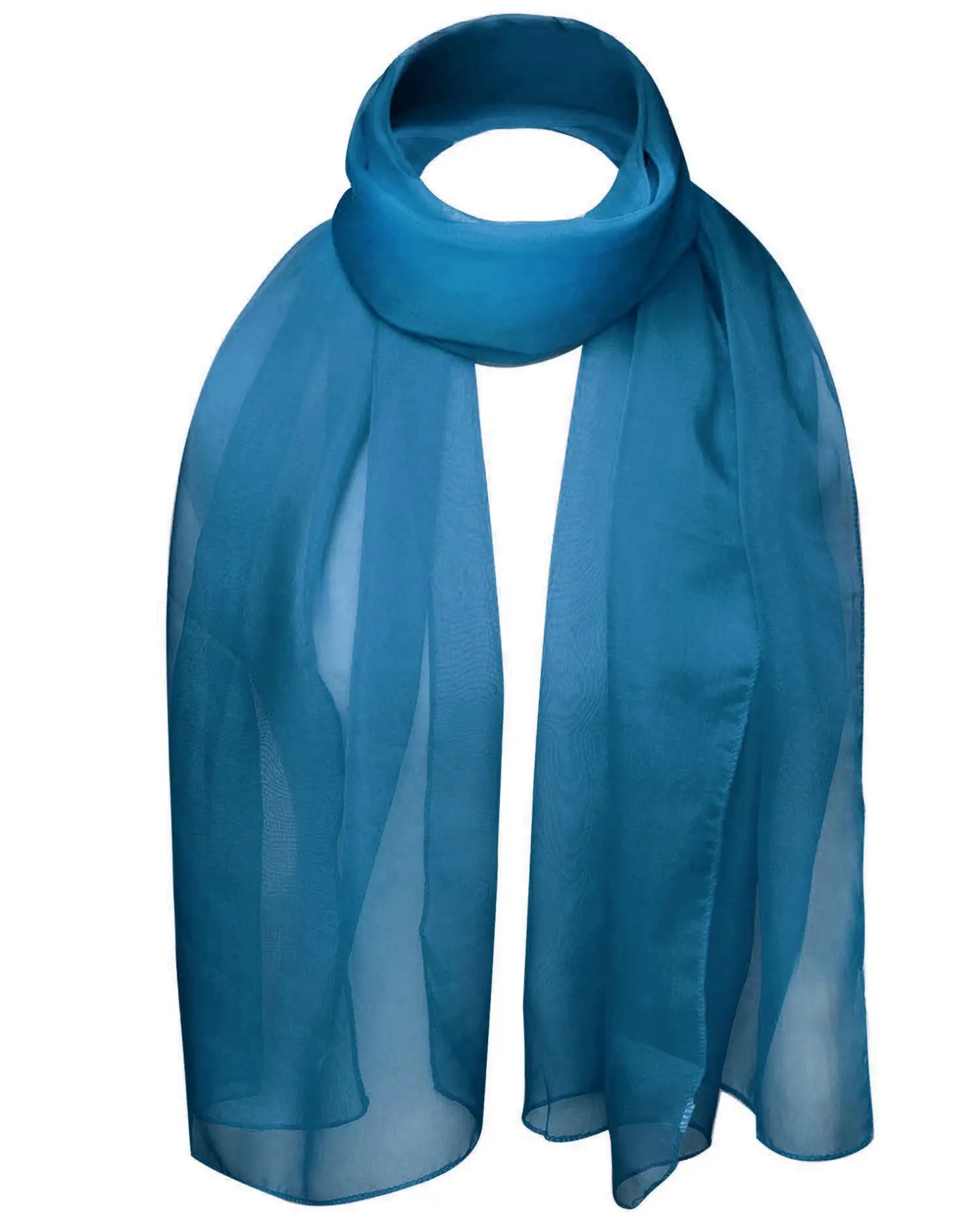 Classic Plain Chiffon Scarf in Blue: Luxurious Lightweight Design
