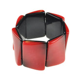 Marbled chunky beads bracelet with black square design