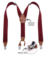 Mens 35mm Y-Shape Leather Braces with Clip