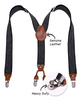 Men’s 35mm Y-Shape Wide Leather Braces with Leather Clip