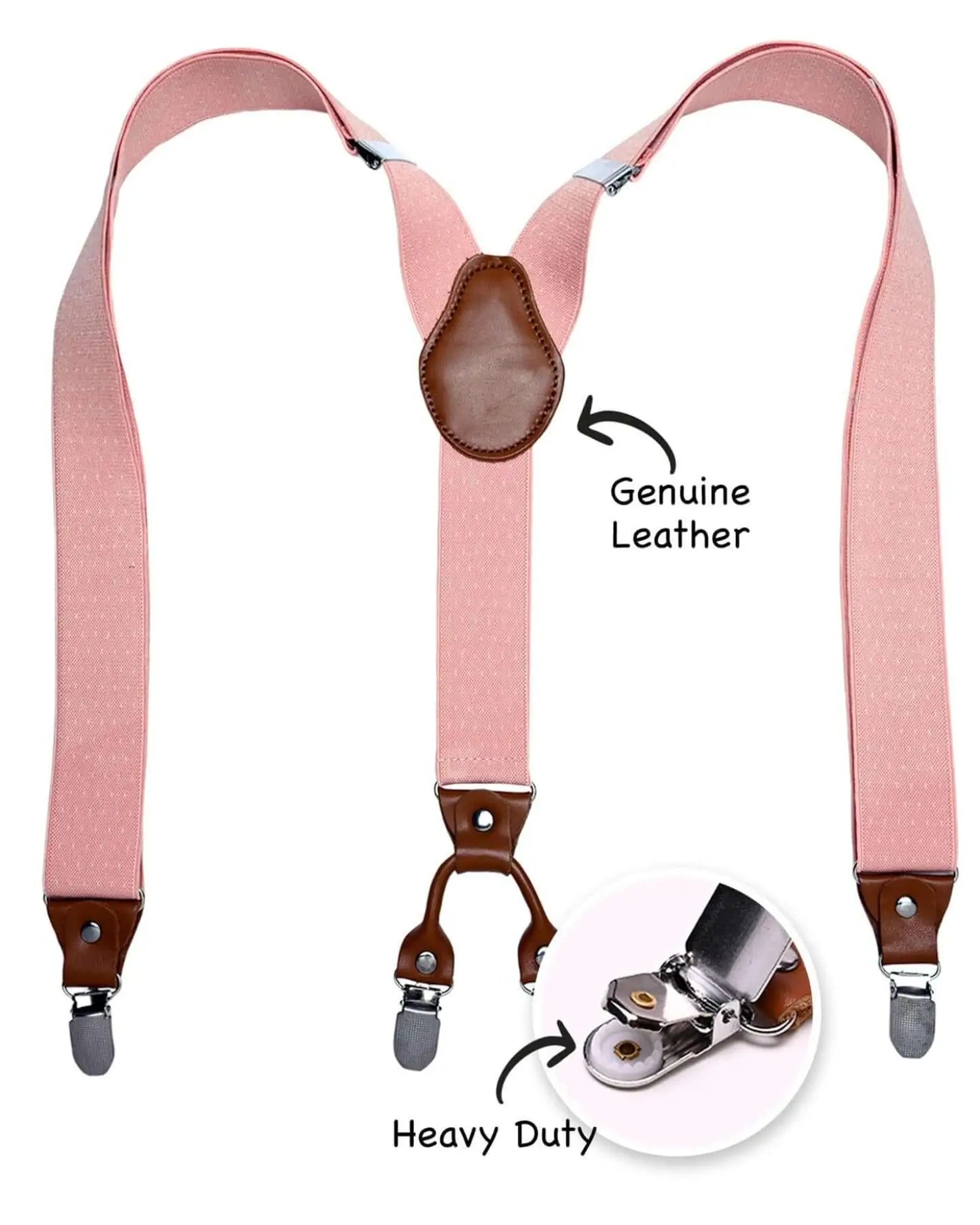 mens 35mm y-shape wide leather braces with stylish patterns clip