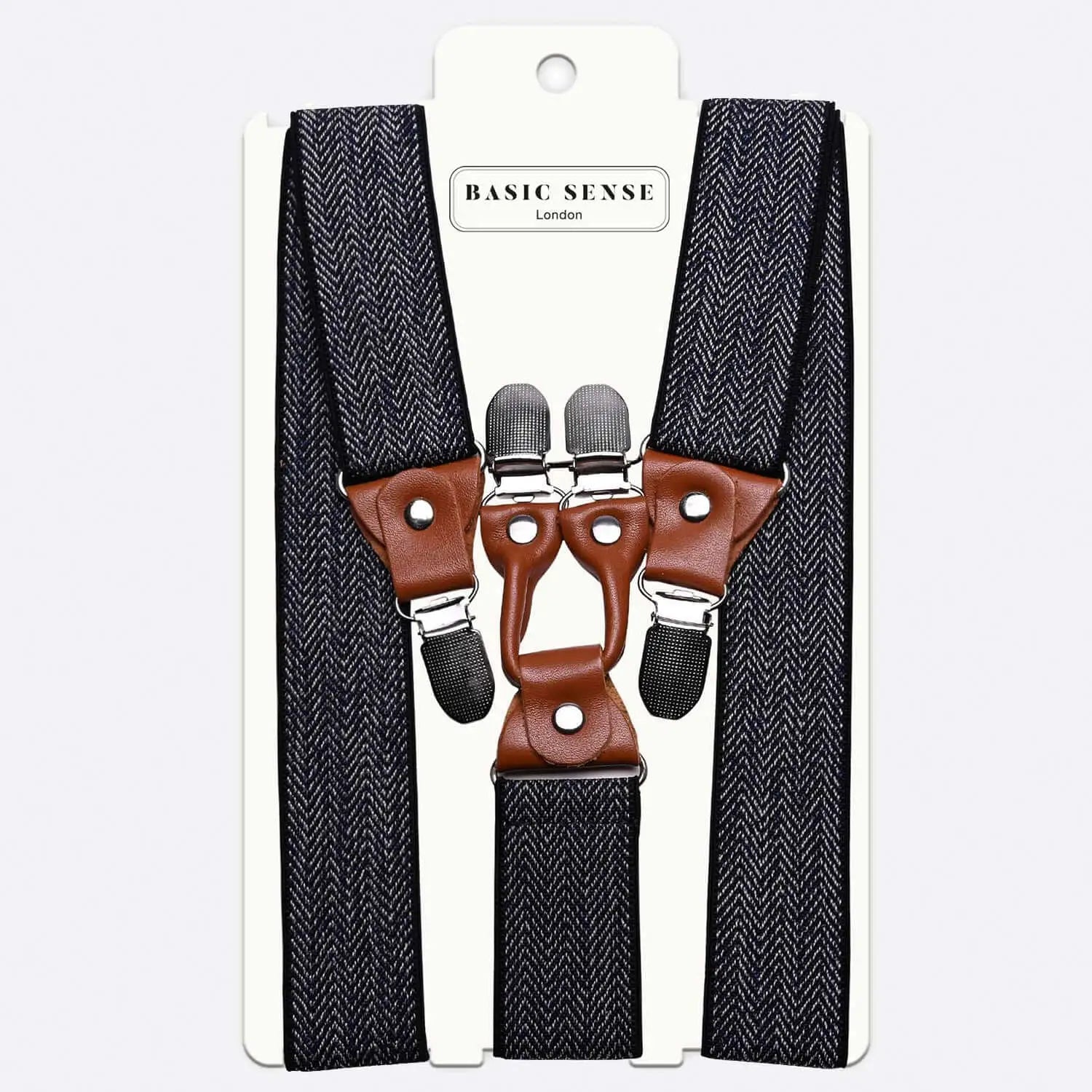 Men’s 35mm Y-Shape Wide Leather Braces with Stylish Patterns featuring man’s face design