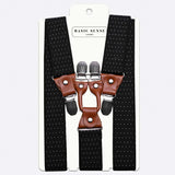 Men’s 35mm Y-Shape Wide Leather Braces with Stylish Patterns
