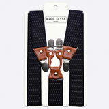 Men’s 35mm Y-Shape Wide Leather Braces with Bow Tie Design